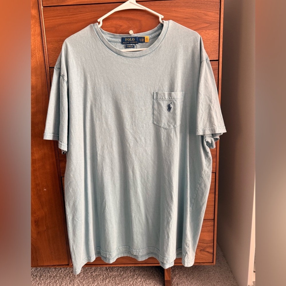Polo by Ralph Lauren Men's Soft Blue Tee